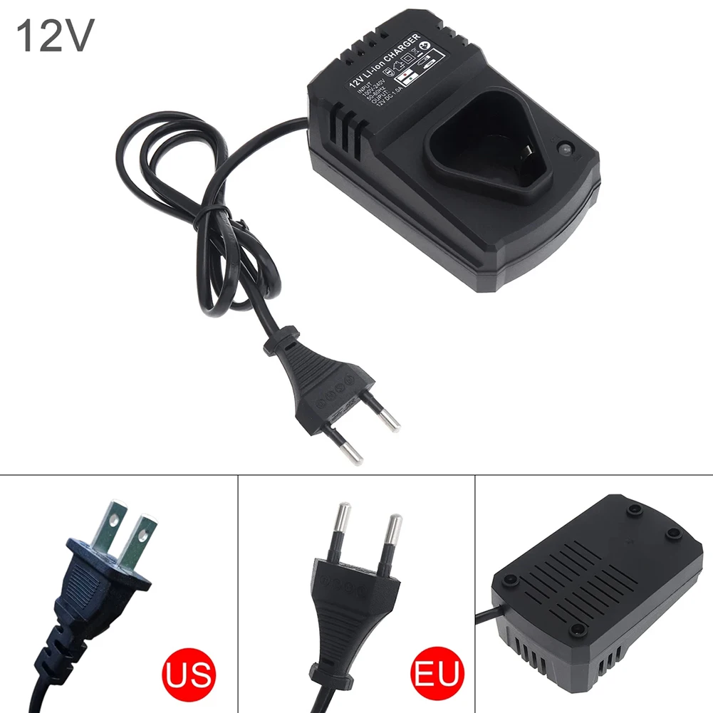 1PC 12V Universal Electric Drill Charger DC US/EU Li-Ion Rechargeable Charger Support   110-240V For Drill Electrical Wrench