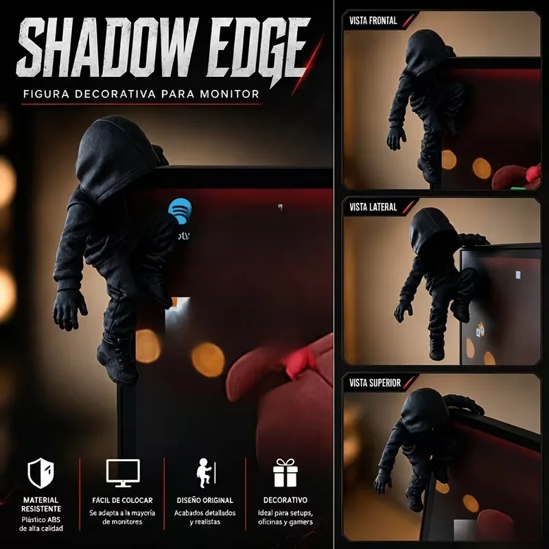 3D Printed Hooded Climber Mysterious Person Figurine Suitable for Computer TV Screens Mini Statue Desktop Decoration Party Gifts