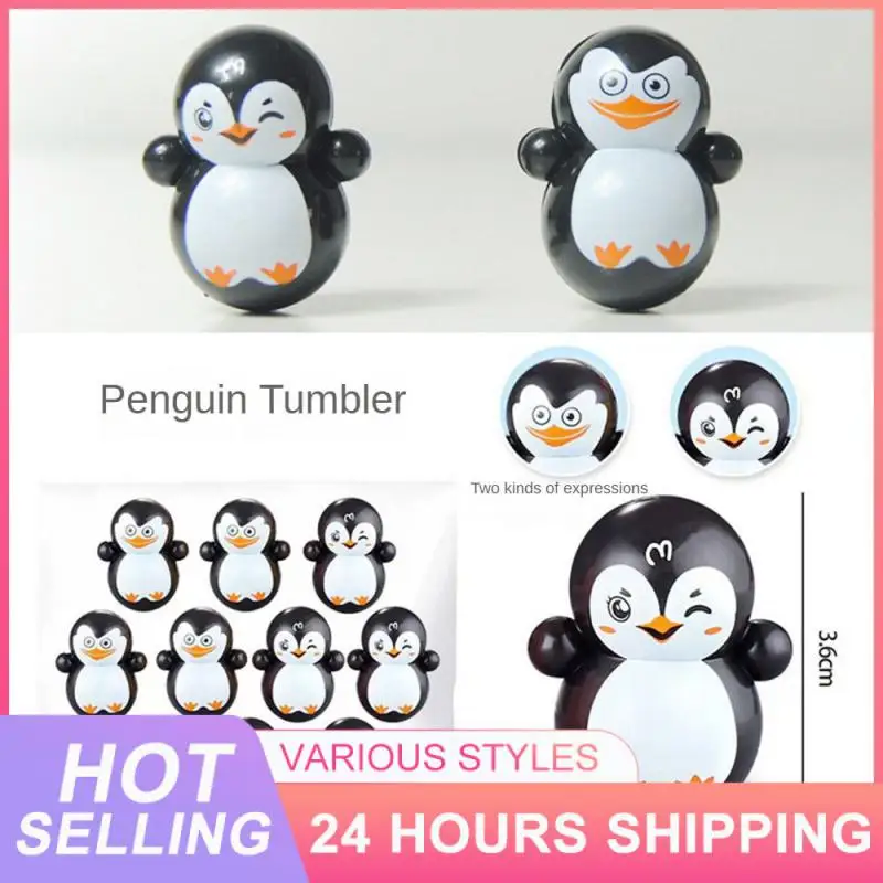 

Educational Toys Cute Mini Ornaments Baby Development Toys Tumbler The Snowman Penguin Radish Mall Toys For Children Multi Color