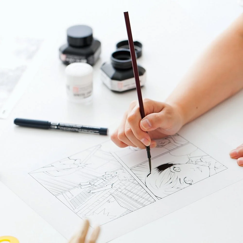 قلم فرشاة الخط Kuretake ZIG Menso، رسم بالألوان المائية، رسم الخط الهزلي والتوضيح، طرف شعر مختلط