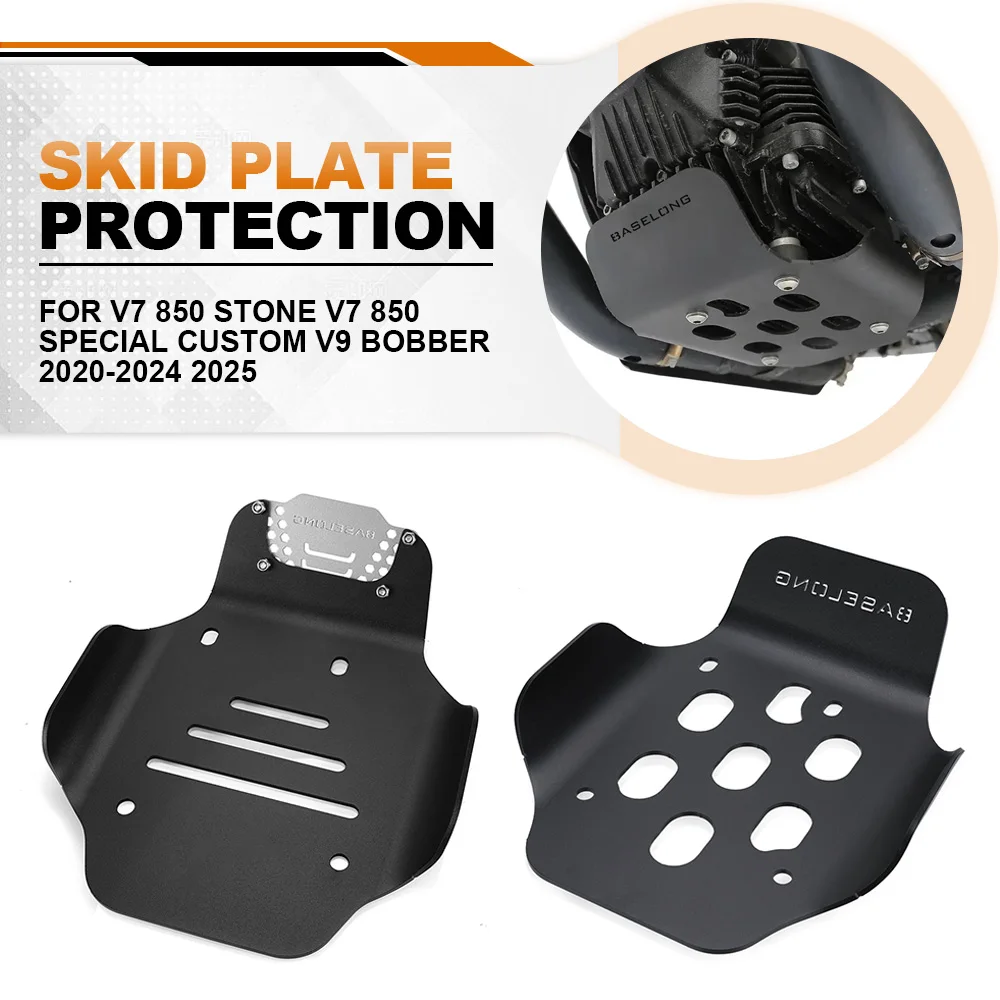 

For Moto Guzzi V7 850 Stone V7 850 Special Custom V9 Bobber 2020-2024 2025 Motorbike Engine Guard Bumper Skid Plate Bottom Cover