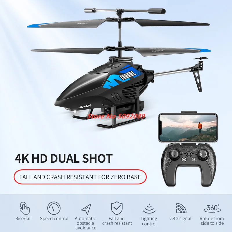 Elicottero RC 4K WIFI FPV con telecamera 4K Mantenimento dell'altitudine Drone 2.4G Evitamento ostacoli Illuminazione a LED Drone RC Giocattolo Regali per bambini