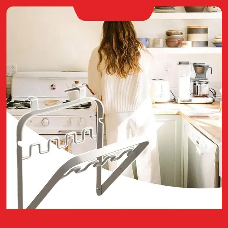 Trash Bag Holder Hangable Bracket For Garbage Pouch Metal Garbage Pouch Holder For Kitchen Doors Folding Waste Can Bag