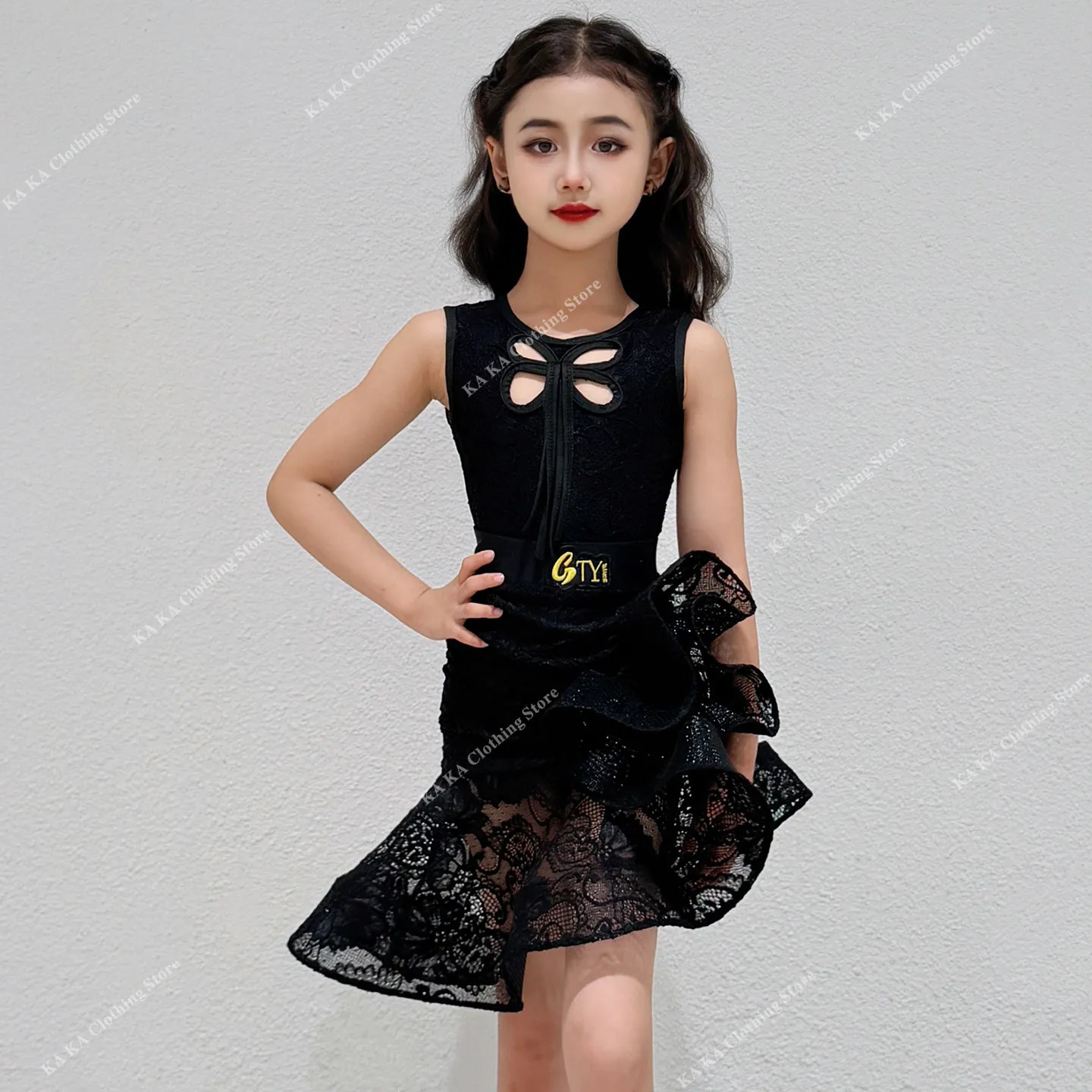 

Cha Cha Rumba Samba Salsa Latin Dance Dress Girls Ballroom Dress Standard Tango Dance Skirt Kids Latin Practice Dress Children