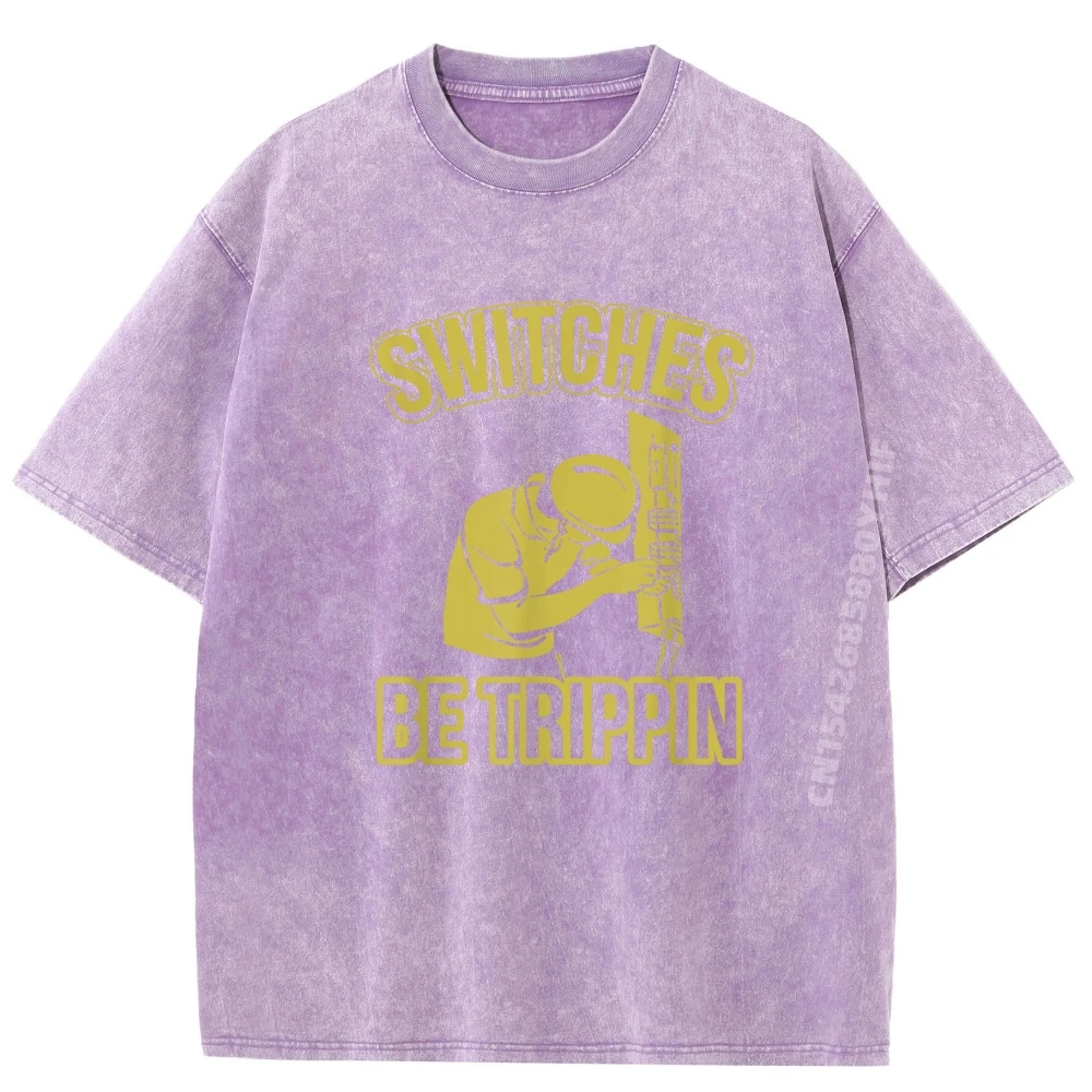 رجل مطبوعة تيز مفاتيح يكون تريبين مضحك ماستر كهربائي فيوز صندوق الجرافيك تي شيرت الرجال خمر غسلها تي شيرت