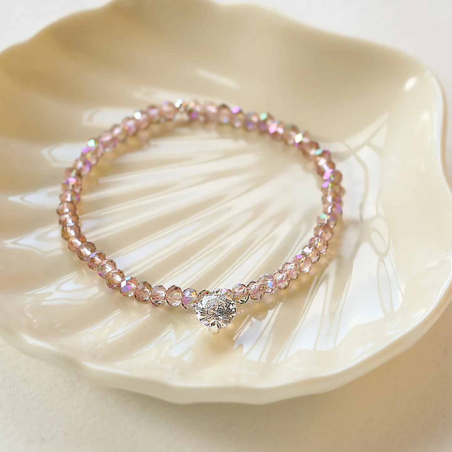 Sparkling Lavender Faceted Rondelle Strands Magnificent Solitaire Round Pendant Minimalist Glamour Chokers Wedding Anniversary