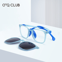 O-Q CLUB 2 In 1 Magnetic Clip On Boys Girls Glasses Kids Myopia Prescription Flexible Eyeglasses  Polarized Sunglasses #19970