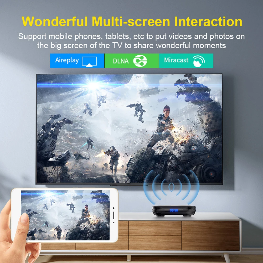 TV Box Android 14 2.4G/5G Dual WiFi Media Player Set Top Box Android Box with Remote