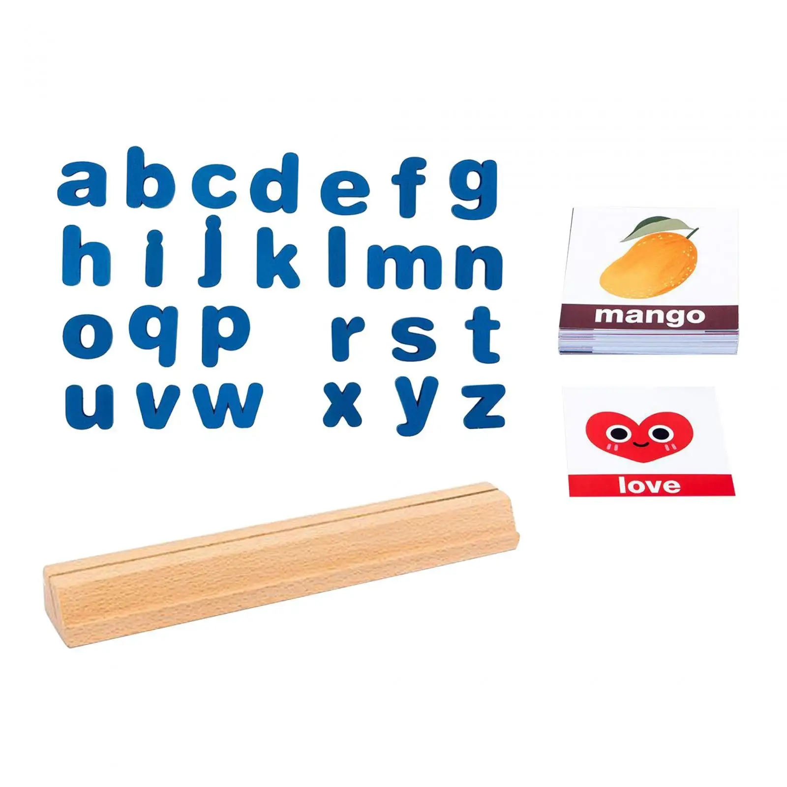 몬테소리 장난감 수학 학습 감각 장난감, 50 단어 카드, 3 세 이상 어린이를 위한 교육 보조 알파벳 교육 게임