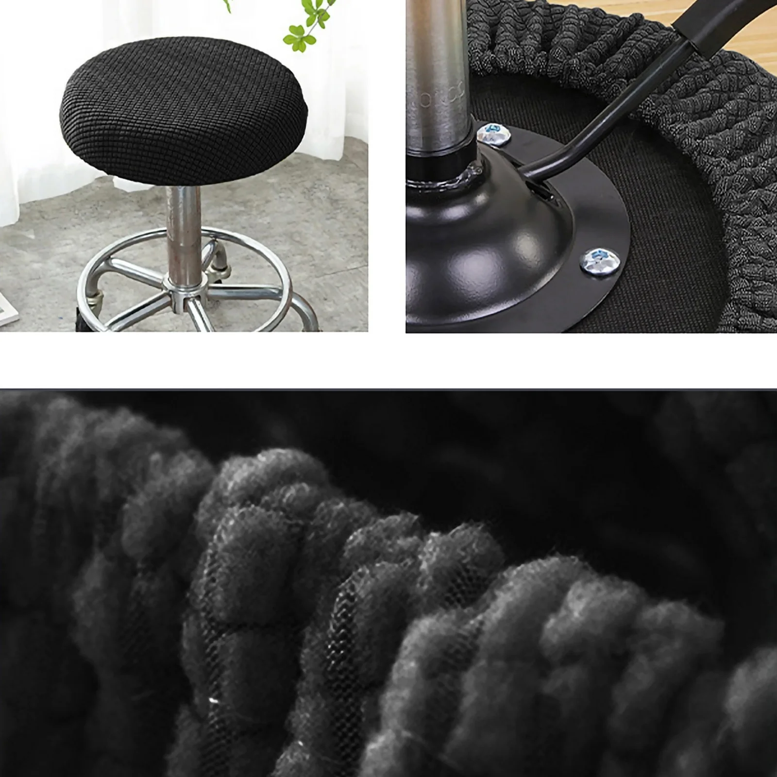 

2pcs Round Stretchy Polyester Seat Chair For Home Dining Room Hotel Furniture Protective Comfortable Chair Covers Covers