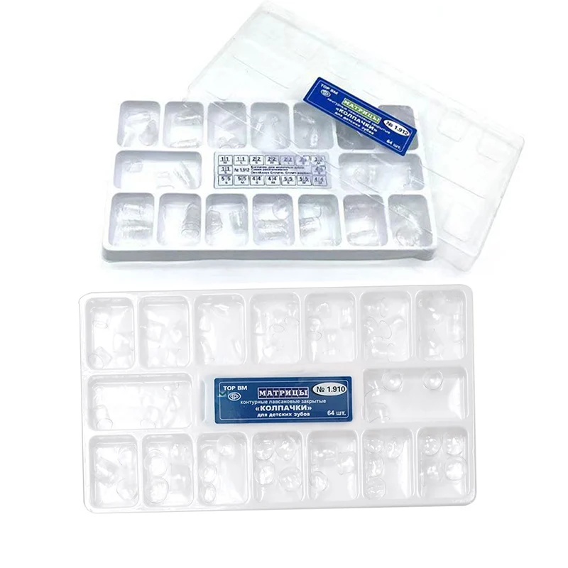 

1 Box Transparent Dental Temporary Preformed Crowns Kit No.1.910/1.912 Tooth Restoration Crown For Adult Anterior Kid Deciduous