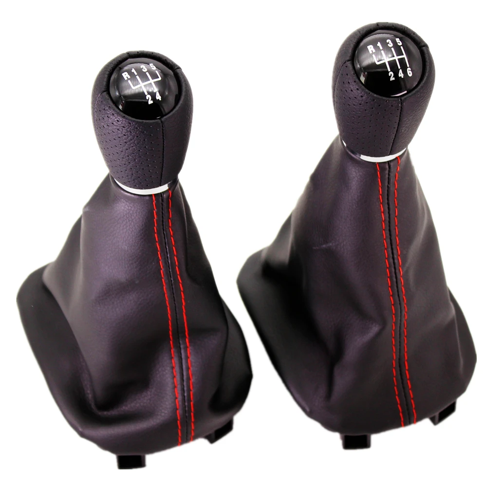 For Seat Leon 1M1 2002 2003 2004 2005 2006 Car-styling 5 / 6 Speed Car Gear Shift Knob With Leather Gaitor Boot 12mm Hole insert