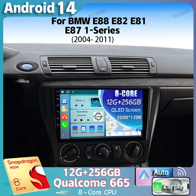 

Android 14 для BMW E88 E82 E81 E87 1-Series 2004 - 2011 2K QLED стерео автомобильное радио мультимедийный видеоплеер GPS 4G CarPlay