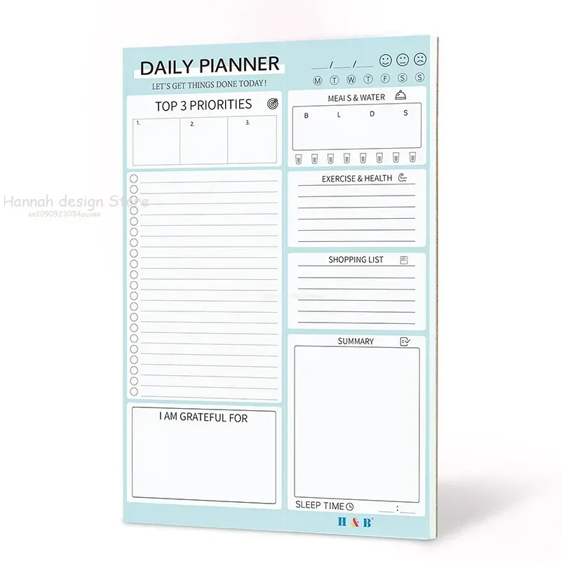 Daily Work Schedule Planner Agenda Notebook Wellness Journal with TO-DO List Memo Meeting Agenda Removable блокнот