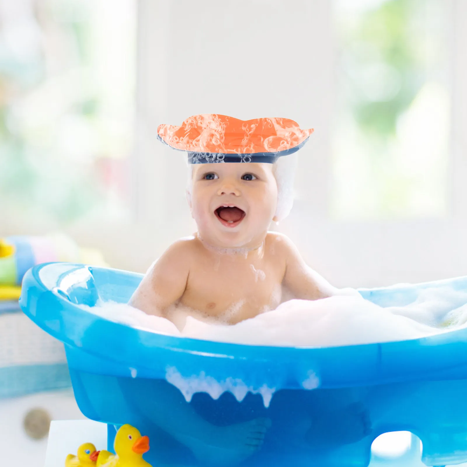 Baby Shower Cap Adjustable Shampoo Hat Waterproof Ear Protector Hair Washing Cap Infant Bathing Hat Kid Bath Visor