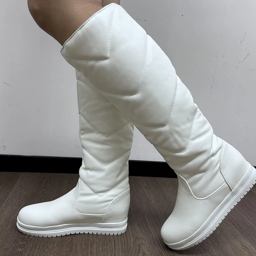 2022 Winter Boots For Women Platform Warm Plush Snow Boots Waterproof Knee-high Boots Fashion Women Shoes Big Size 43