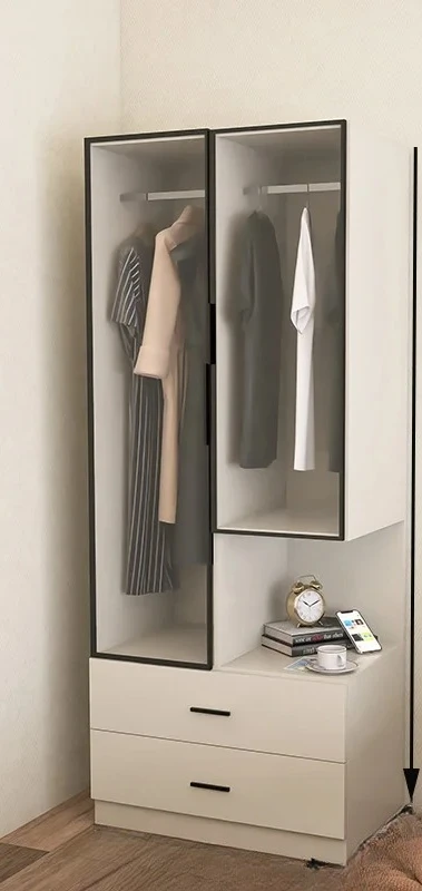 

Household bedside small wardrobe small bedroom mini hanging wardrobe full hanging small room single