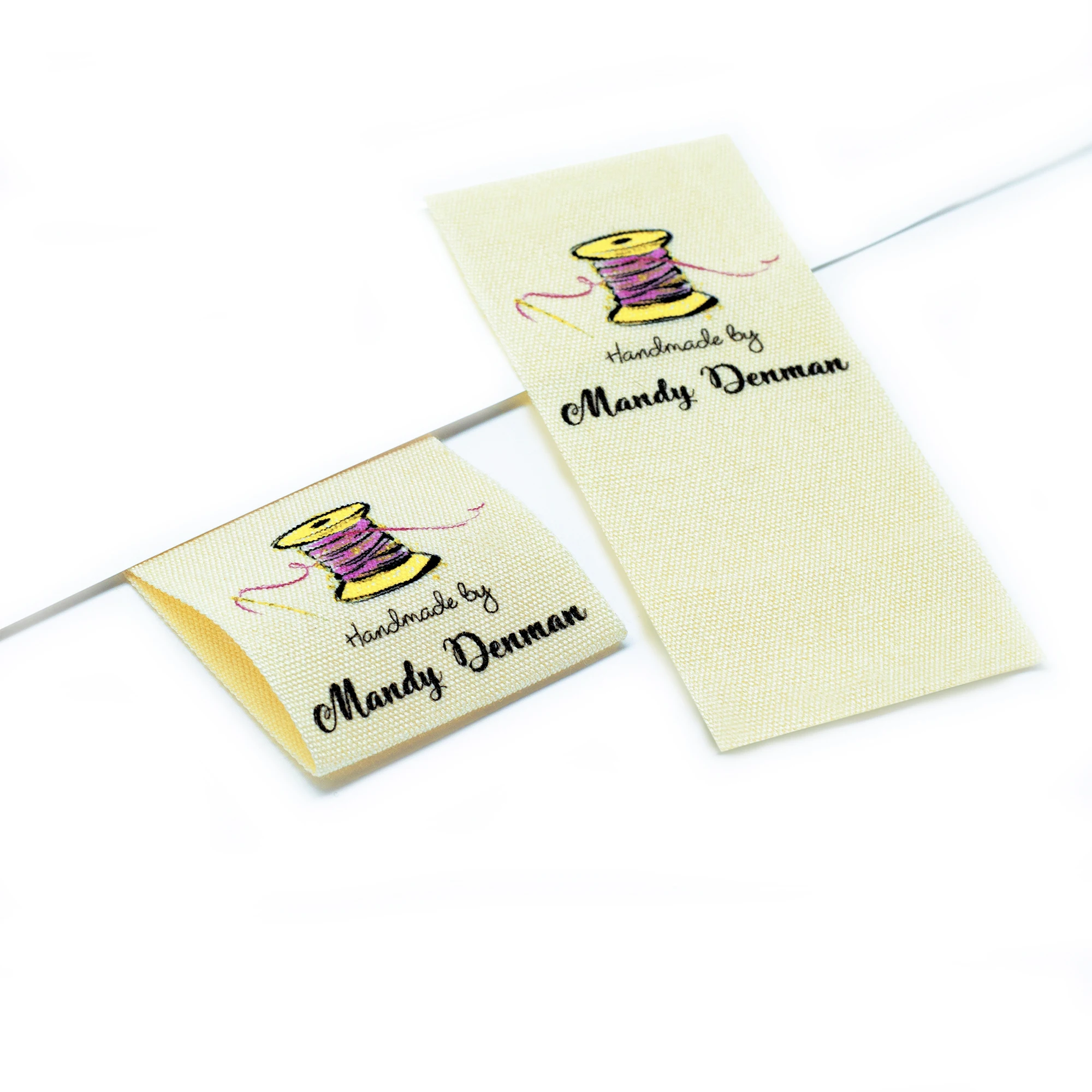 

Sewing labels / Custom brand labels, Clothing Labels, Sewing Machine, Fabric 100% cotton, Custom text (FR132)