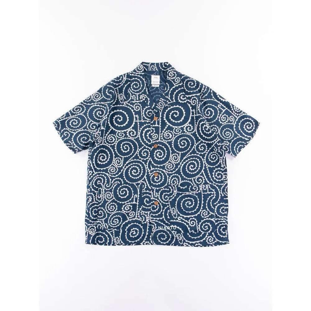 NIAOTU 22aw Hawaiian Short Sleeved Tang Grass Printed Shirt Loose Casual Men Japan Shirt