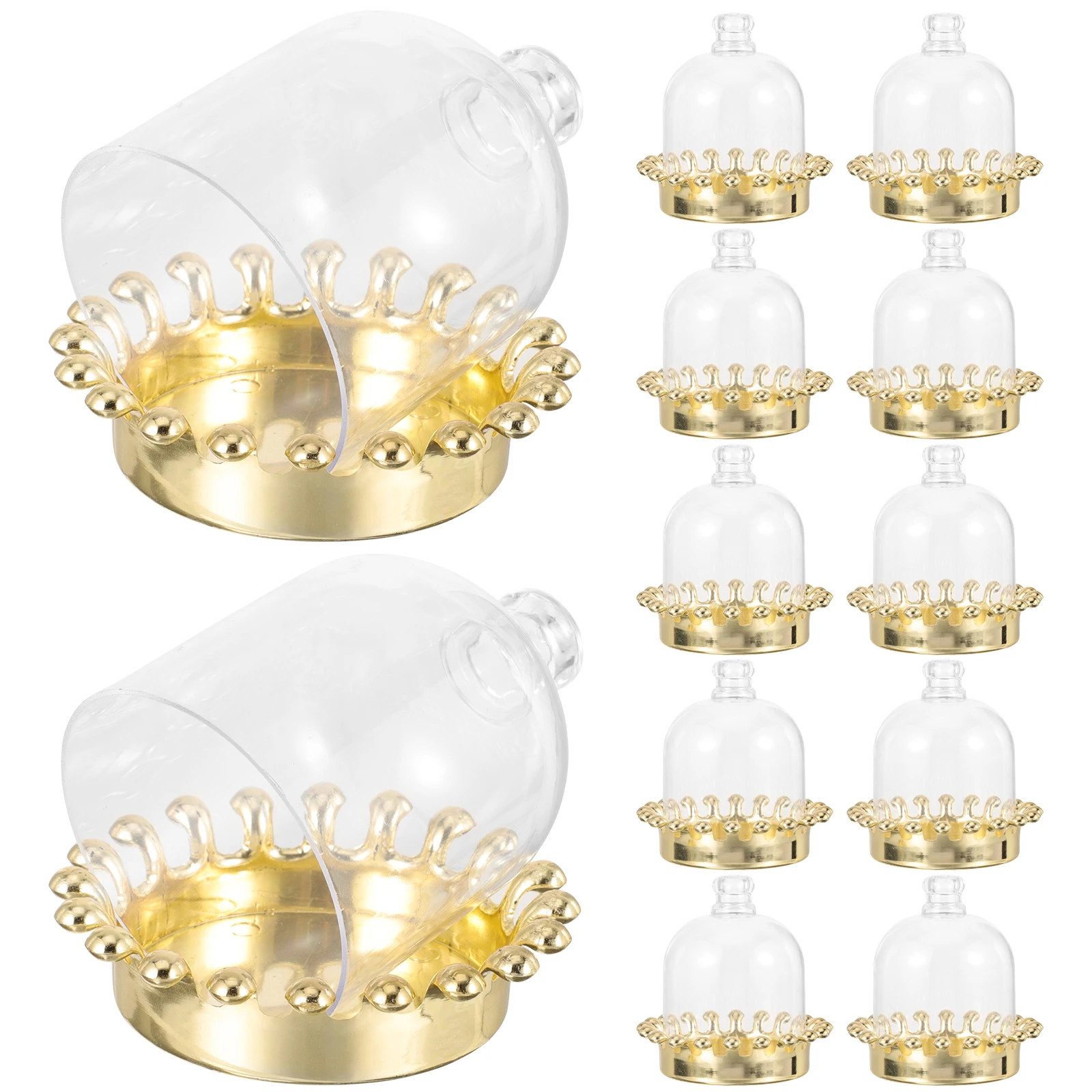 

Candy Box Cupcake Tray Dessert Plates Stand with Dome Lid Mini Lids Display Tiny Domes