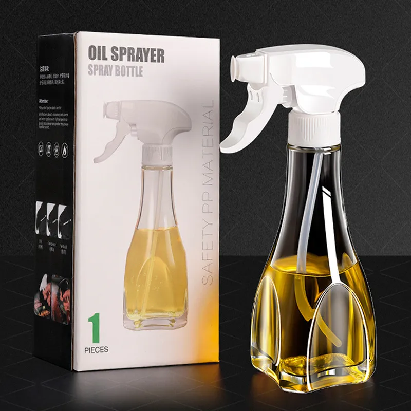 240ML Glass BBQ Olive Oil Spray Diffuser Kitchen Dispenser Bottle Squirt Container Vinegar Sauce Fuel Injection Pot With Funnel