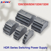 15W 30W 60W 100W 150W HDR DIN Rail Switching Power Supply AC 100-240V to DC 12V 24V High Quality HDR-15 HDR-30 HDR-60 HDR-100