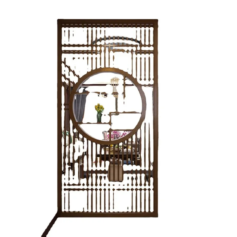 New Chinese black walnut screen, all solid wood, modern simplicity for entrance porch partition