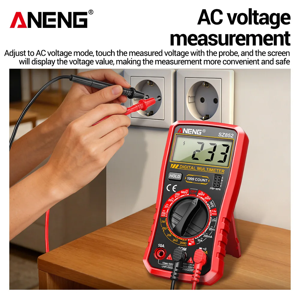 ANENG SZ852 Digital Multimeter With B15 Voltage Tester Pen 1999 Counts AC DC Voltage Current Resistance Electrician Repair Tool
