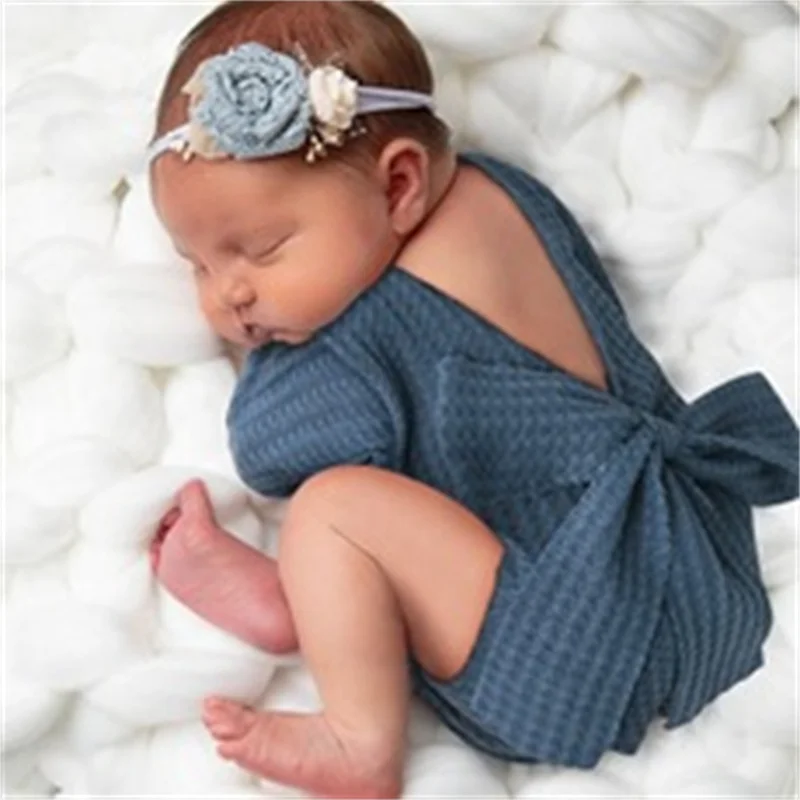 Baby Photography Blanket 100 Days Infant Photo Props Pearl Wrap Plus Hair Band Set Baby Growth Commemorative Accessories