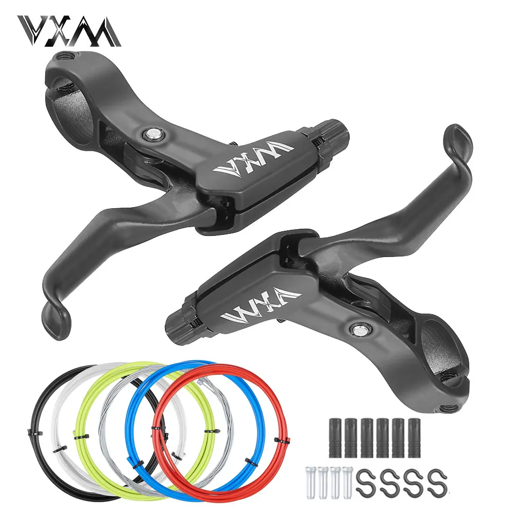 1 Pair MTB Brake Handle With Cable Line Set Mountain Bike Cycling Brake Levers V/Disc Bicycle Brake Lever