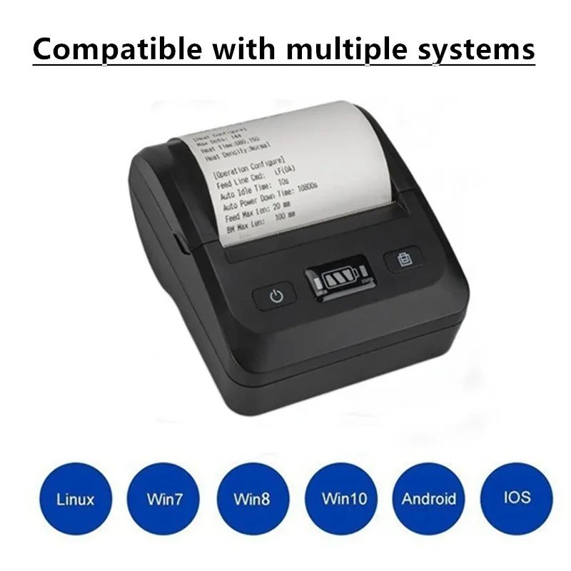 80mm portable thermal bluetooth receipt printer supermarket catering retail store payment ticket bill inkless thermal printer