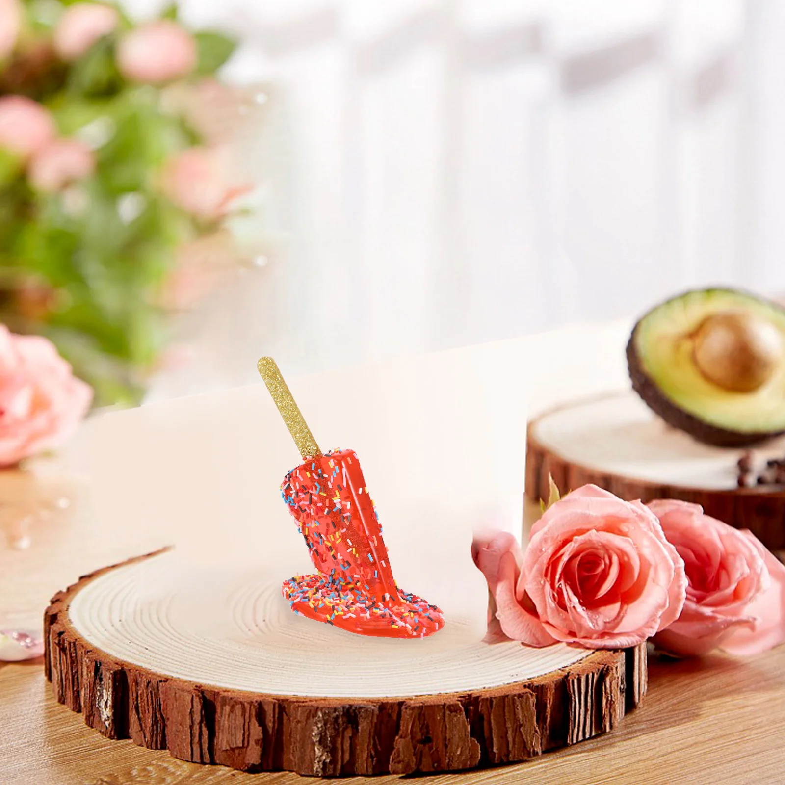 

Ice Cream Decor Resin Melted Popsicle Ornaments Fake IceCream Modeling Adornments Desktop Decor Photo Props Home Decoration