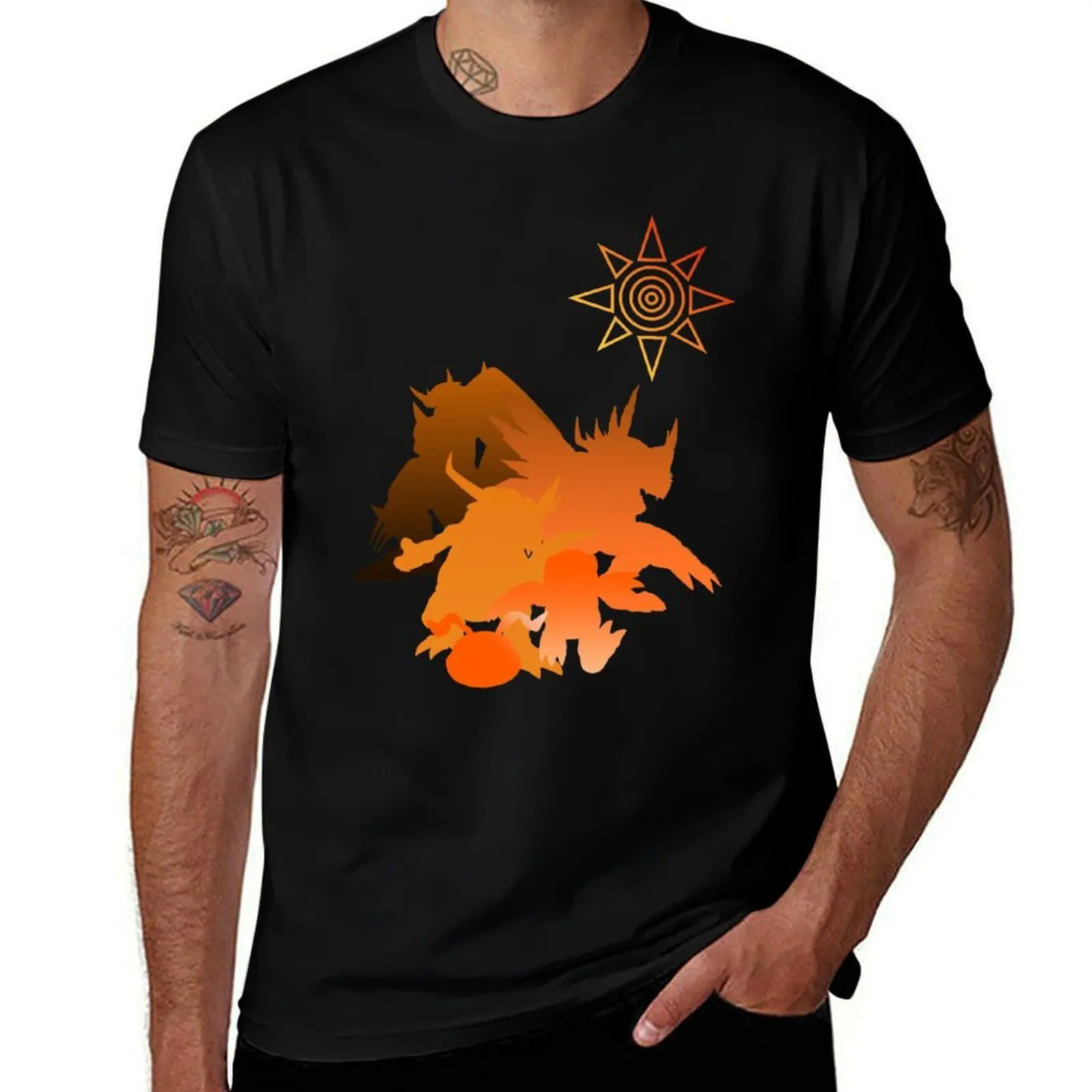 digimon adventure Crest of courage design T-Shirt Minimalist Casual Short Sleeve Top T-Shirt