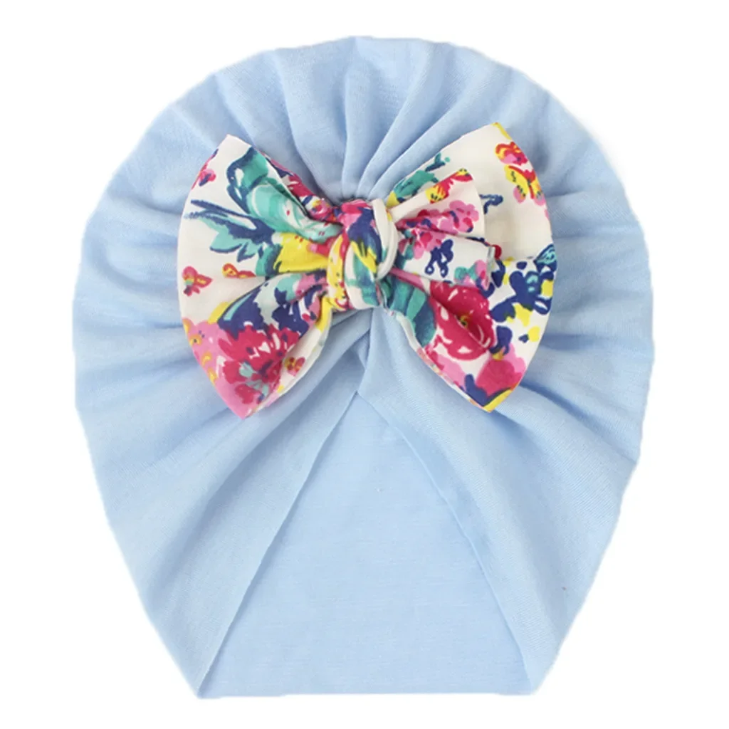 18 Colors Lovely Bow knot Baby Hat Cute Solid Color Baby Girls Boys Hat Turban Soft Newborn Infant Cap Beanies Head Wraps