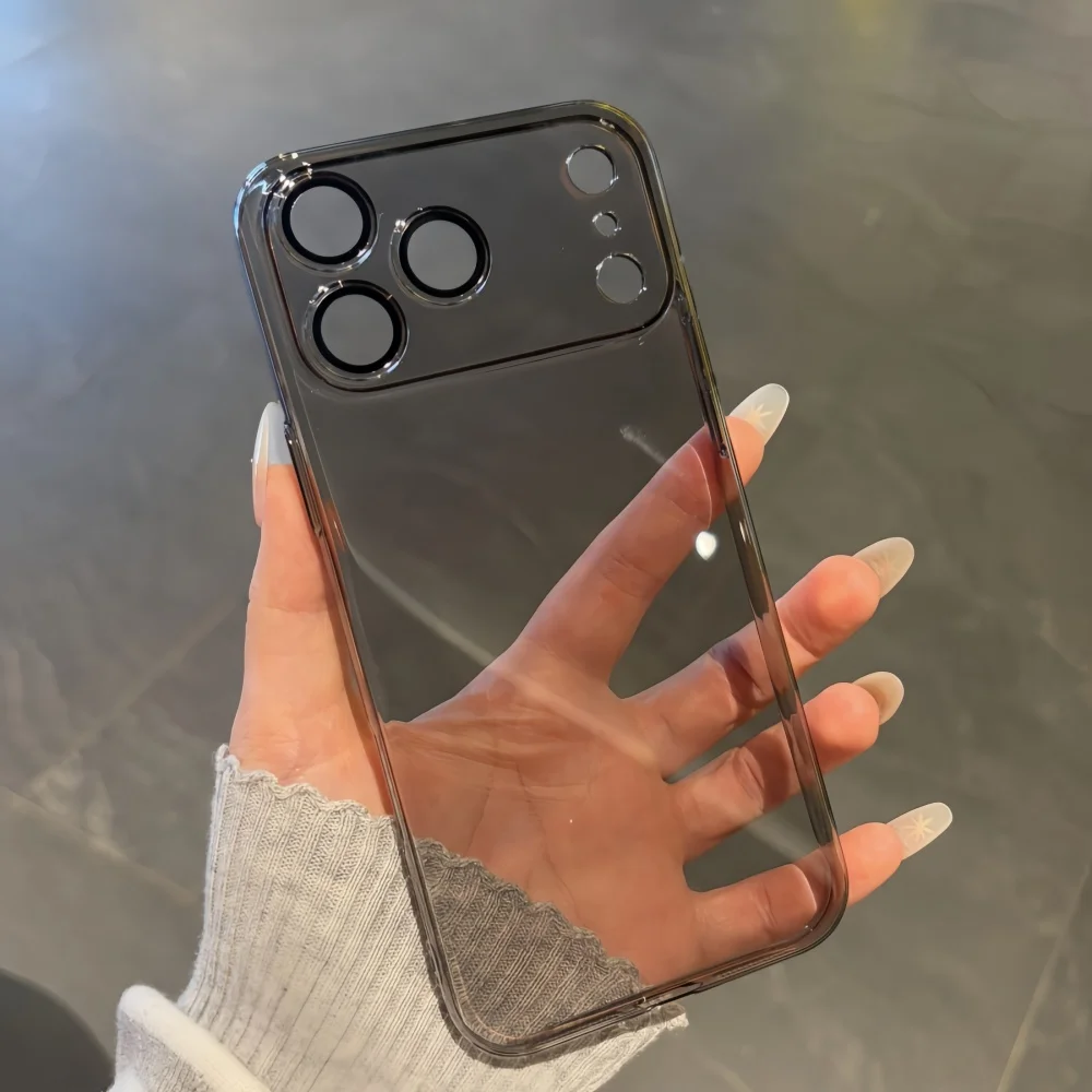 Funda de cristal transparente duro ultrafina para iPhone 17 Air 16 15 14 13 12 Pro Max Plus Slim Crystal HD Slim cubierta de PC no amarillenta