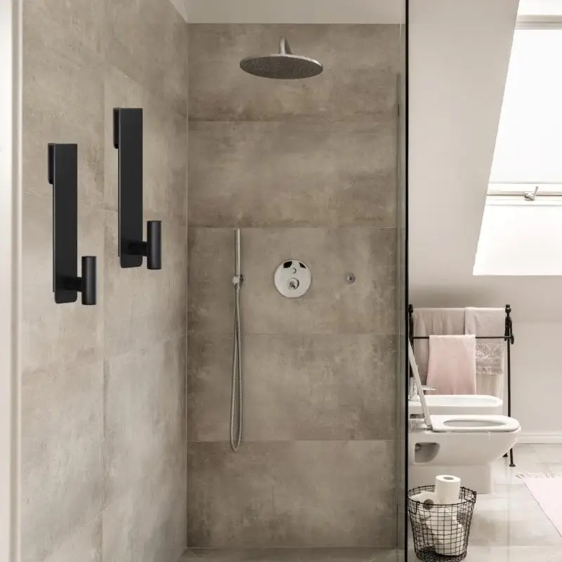 

Pack Of 2 Stainless Steel Shower Hook For Glass Door With Soft Sponge Pads Without Scratching Or Noise 87HA