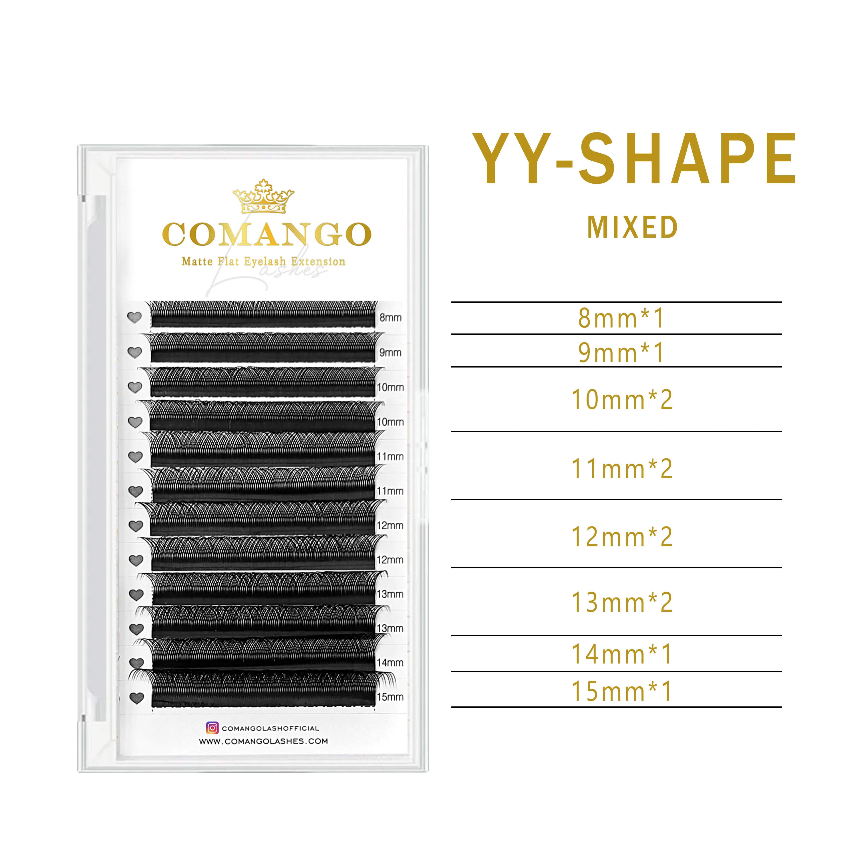 CoMango Wispy yy 2d Premade Volume Fans Brazilian Lashes Super Soft Individual Eyelash Extension Full Dense Cat Eye Faux Mink