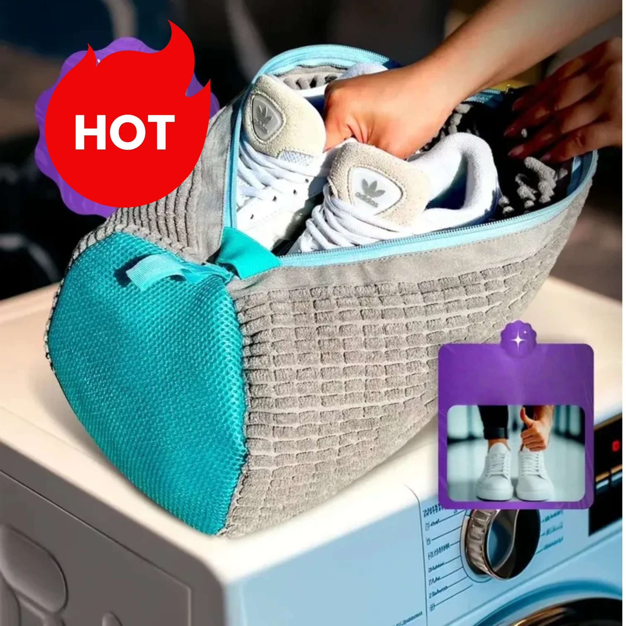 New Washing Shoes Bag Cotton Laundry Net Fluffy Fibers Easily Remove Dirt Washing Bags Anti-deformation Shoes Clothes Organizer