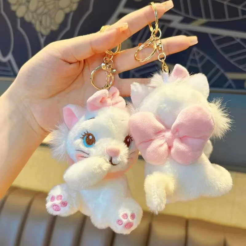 15Cm Kawaii Disney Marie Cat Plush Keychain Pendant Cartoon New Plush Doll School Bag Pendant Couple Pendant Birthday Gift