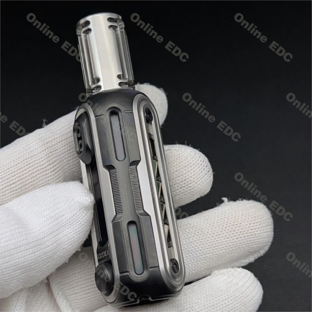 Used EDC Toys MUYI EDC Titanium Artillery Mechanical Ejection Magnetic Compound Toy Anxiety Toys Autism Sensory Toys Metal - Image 3