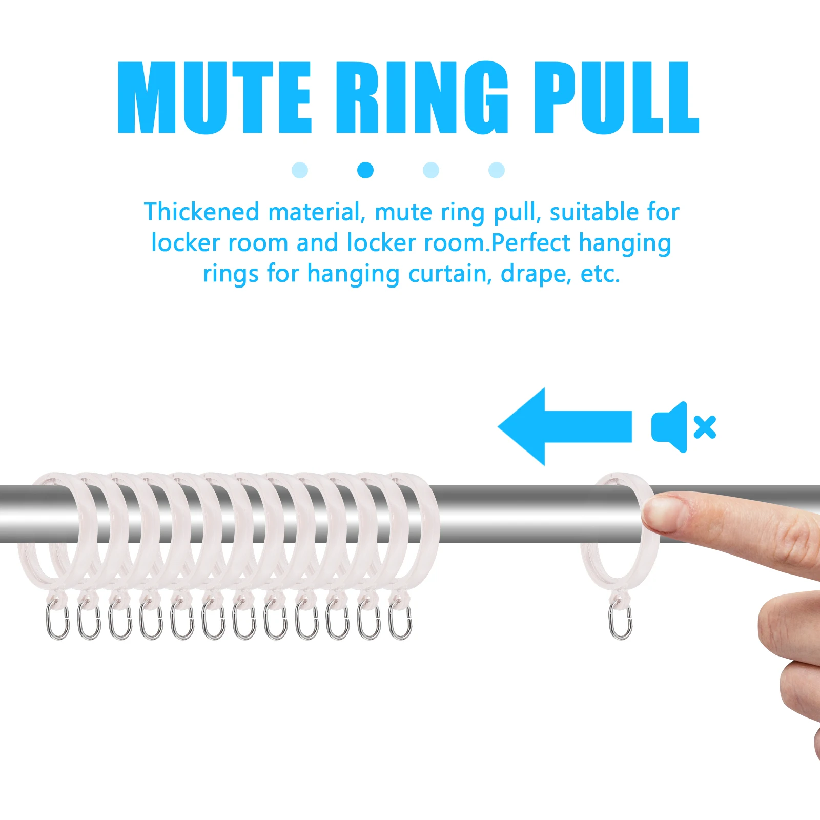 

Curtain Pull Ring Hanging Circles Fixing Plastic Rings Accessories Tool Accessory Black Out