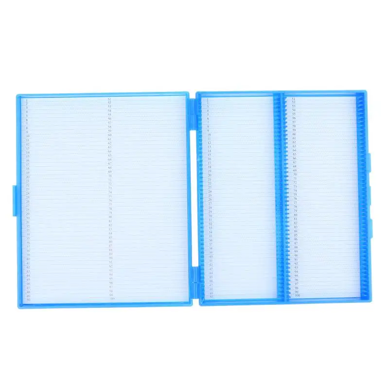 New Sale 1/2/3Pcs Plastic Rectangle Hold 100 Microslide Slide Microscope Box Laboratory Supplies Material Teaching