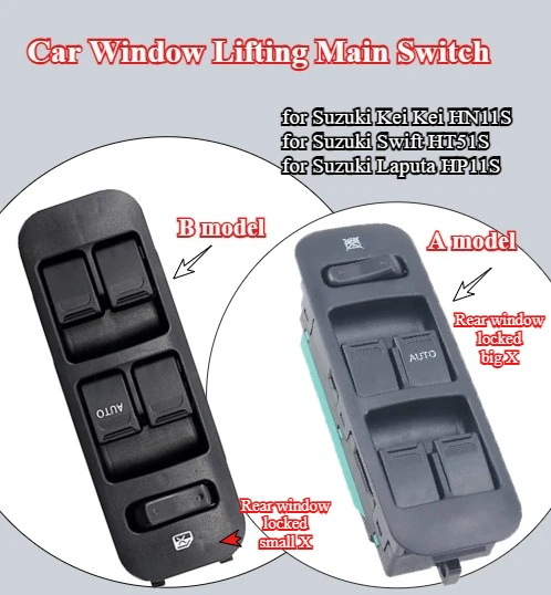 

AZGIANT Car Window Lifting Main Switch for Suzuki Kei Kei HN11S Swift HT51S Laputa HP11S 14p 37990-82G40-P4Z 37990-82G00-P4Z