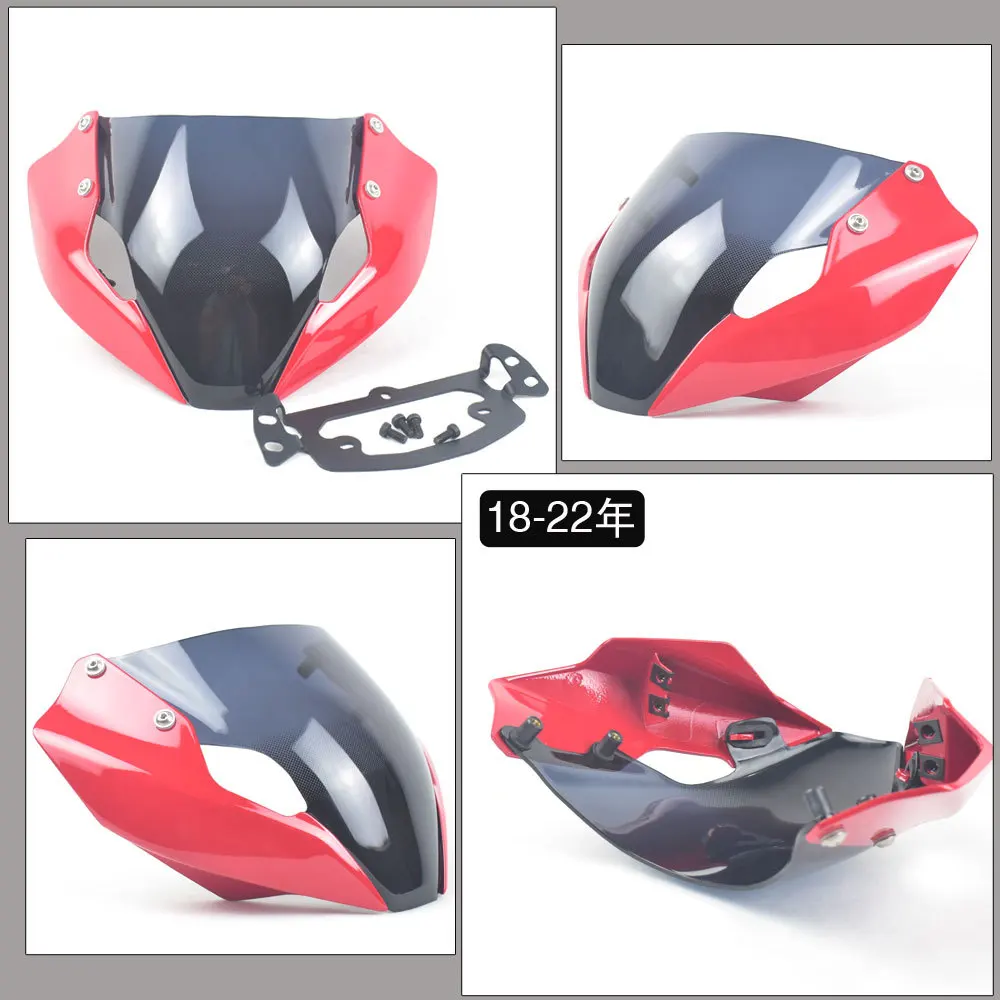 Deflector de humo para parabrisas de bicicleta desnuda con soporte, tornillos de montaje para DUCATI MONSTER 797, 821, 1200S, 2018-2021 años