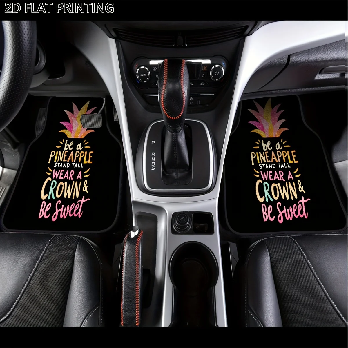 2pcs/4pcs Floor Mats For Cars, Pineapple Crown Floor Mat, Car Mats, Suitable For Cars And Sedans, Gifts For Car Enthusiasts, Veh