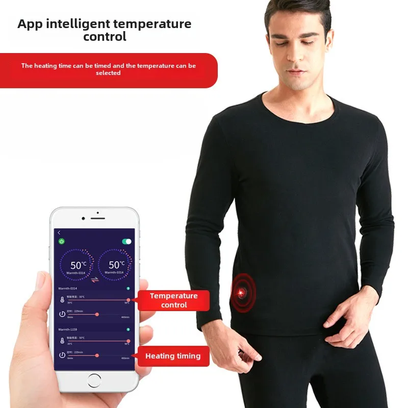 

Smart Temperature-Control Heating Underwear Set, Electric Thermal Clothes for Men and Women, App Controlled Heated Base Layer