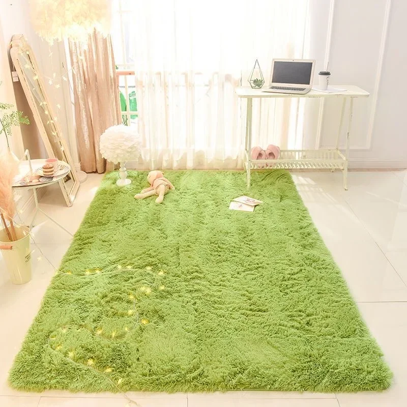 Fluffy Soft Green Living Room Room Carpet Large Furry Area Rugs  Kids Mat Children Shaggy Bedroom Rug  for Nursery  Carpet