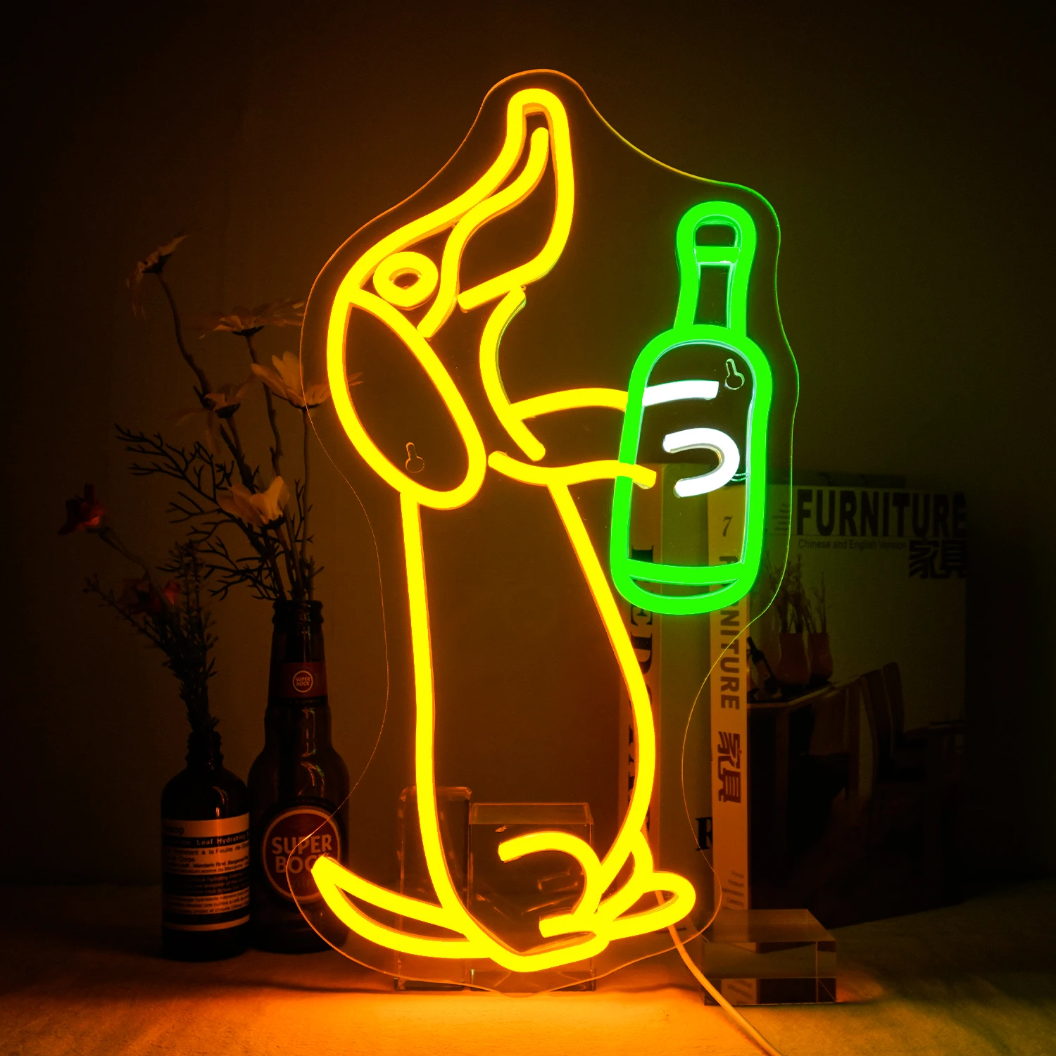 

Dog Drink Beer Neon Sign Dachshund Neon Sign For Bedroom Bar Pet Shop Man Cave Dog Theme Party Wall Decor Led Hanging Light USB