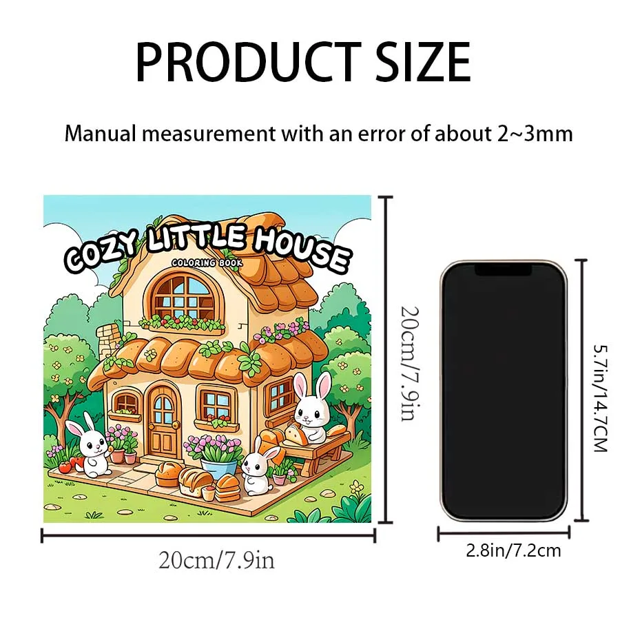COZY LITTLE HOUSE Odważne i łatwe wzory Kolorowanka dla dorosłych Śliczna książeczka do rysowania Idealny prezent na imprezę i urodziny