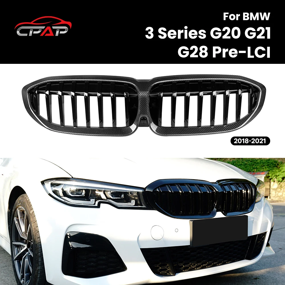 

Real Dry Carbon Fiber Front Bumper Kidney Grille For BMW 3 Series G20 G21 G28 2012-2022 Pre-LCI Front Grills Replacement Part